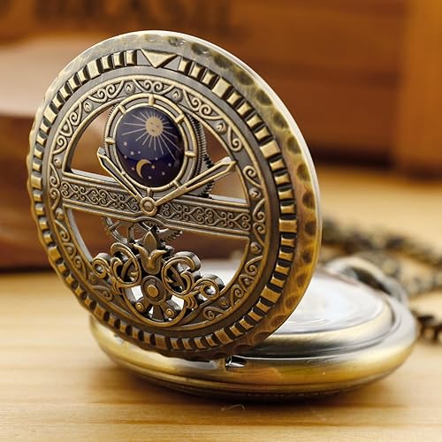 Miniatura 6 de Reloj de bolsillo mecánico vintage para hombre, reloj de bolsillo de viento de mano con esfera romana para hombre con cadena FOB regalo