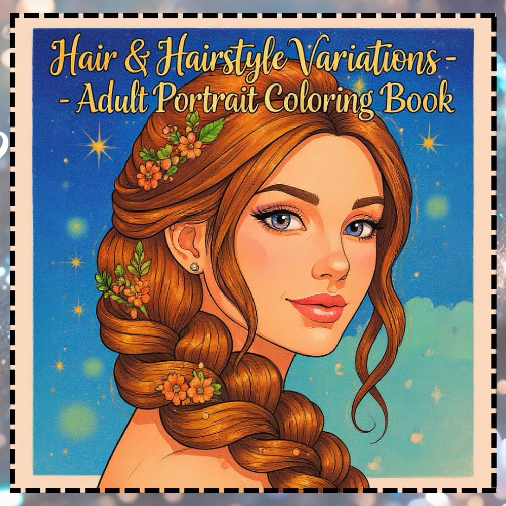 Hair & Hairstyle Variations: Adult Portrait Coloring Book (Portraits of Life – A Coloring Journey Through Faces, Styles & Stories)