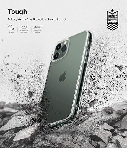 Miniatura 4 de Ringke Fusion - Funda compatible con iPhone 11 Pro, tecnología de alivio de impactos resistente, bisel elevado, transparente