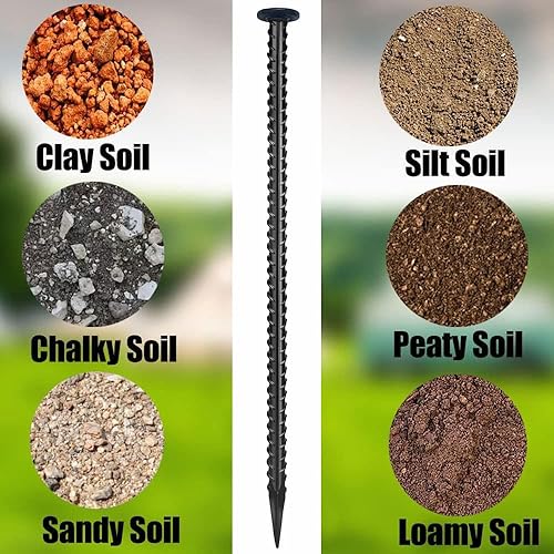 Miniatura 3 de Fercery - Estacas de barras de refuerzo de 16 pulgadas de diámetro, anclajes de acero para hornear de 0.45 pulgadas de diámetro, soporte de plantas