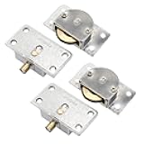 BokWin 2 Pairs Sliding Door Pulley Zinc Alloy Sliding Door Hardware Roller for Cabinet Barn Door Wardrobe Closet(Silver)