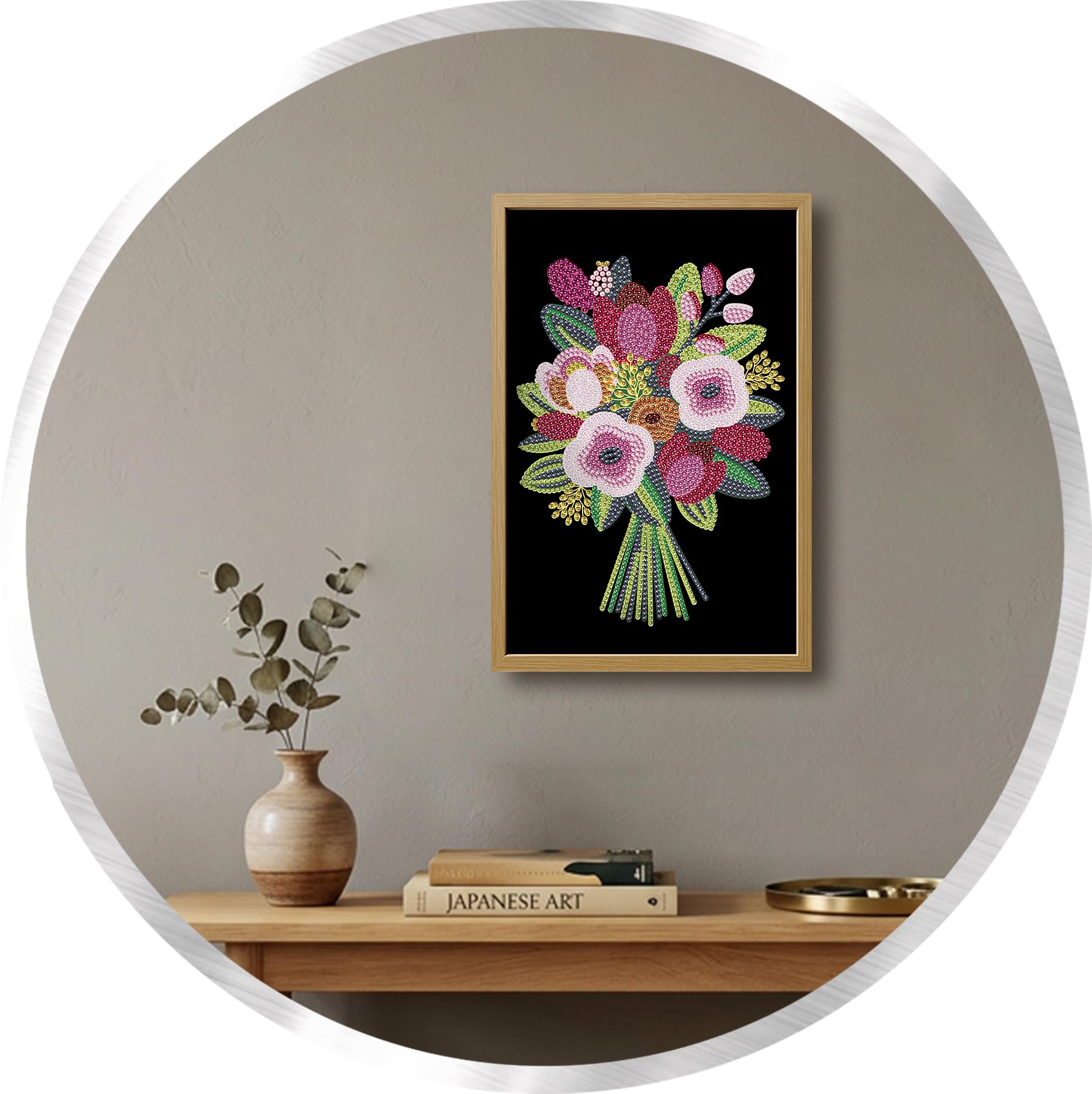 Lansay - Collection Sequins Bouquet de Fleurs - Cadre en Bois - Dès 14 Ans