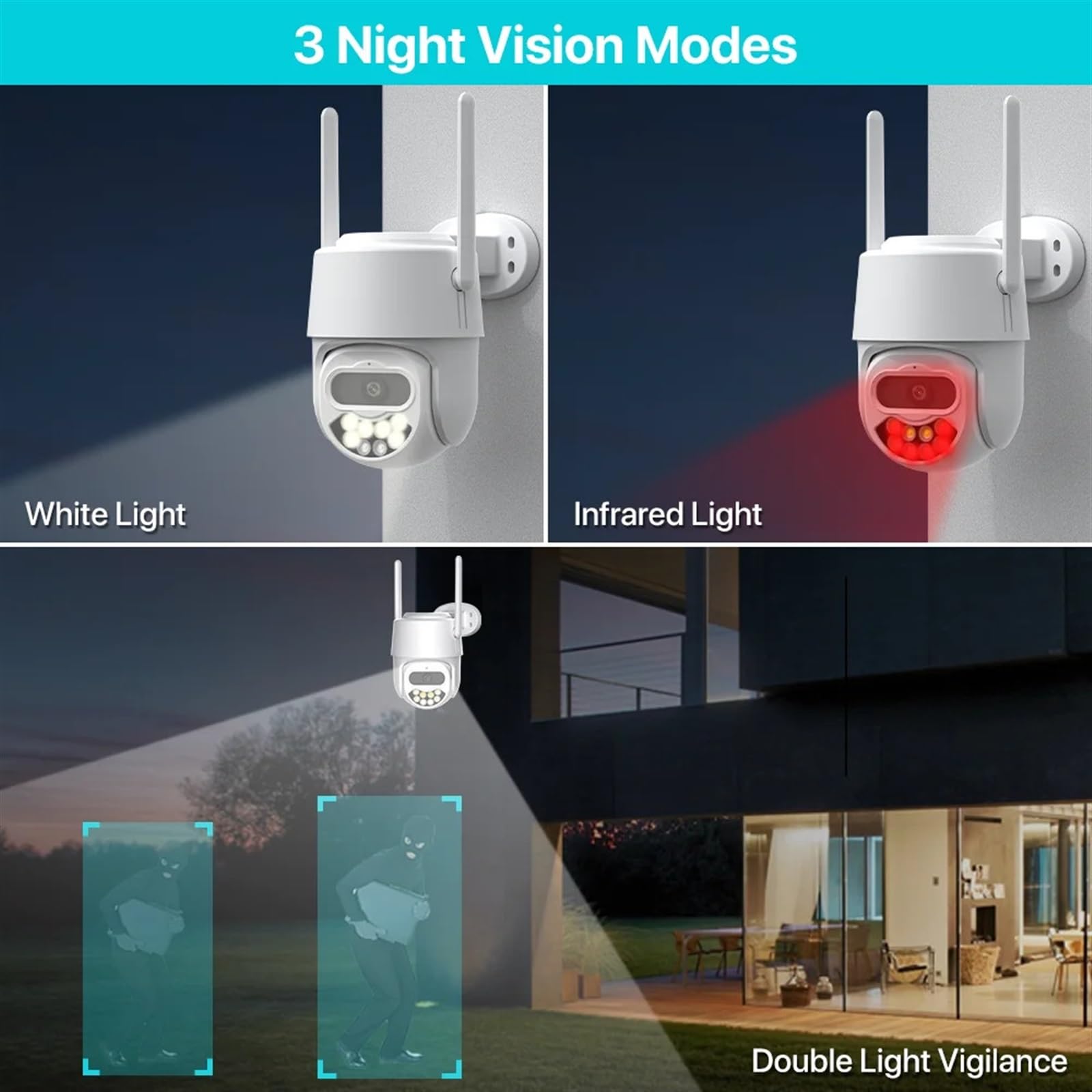 Kamera PTZ 4MP 2K HD zewnętrzna kamera IP do monitoringu AI wykrywanie człowieka dwukierunkowy dźwięk CCTV kamera do nadzoru wideo P2P Łatwa instalacja(4MP NO SD Card)