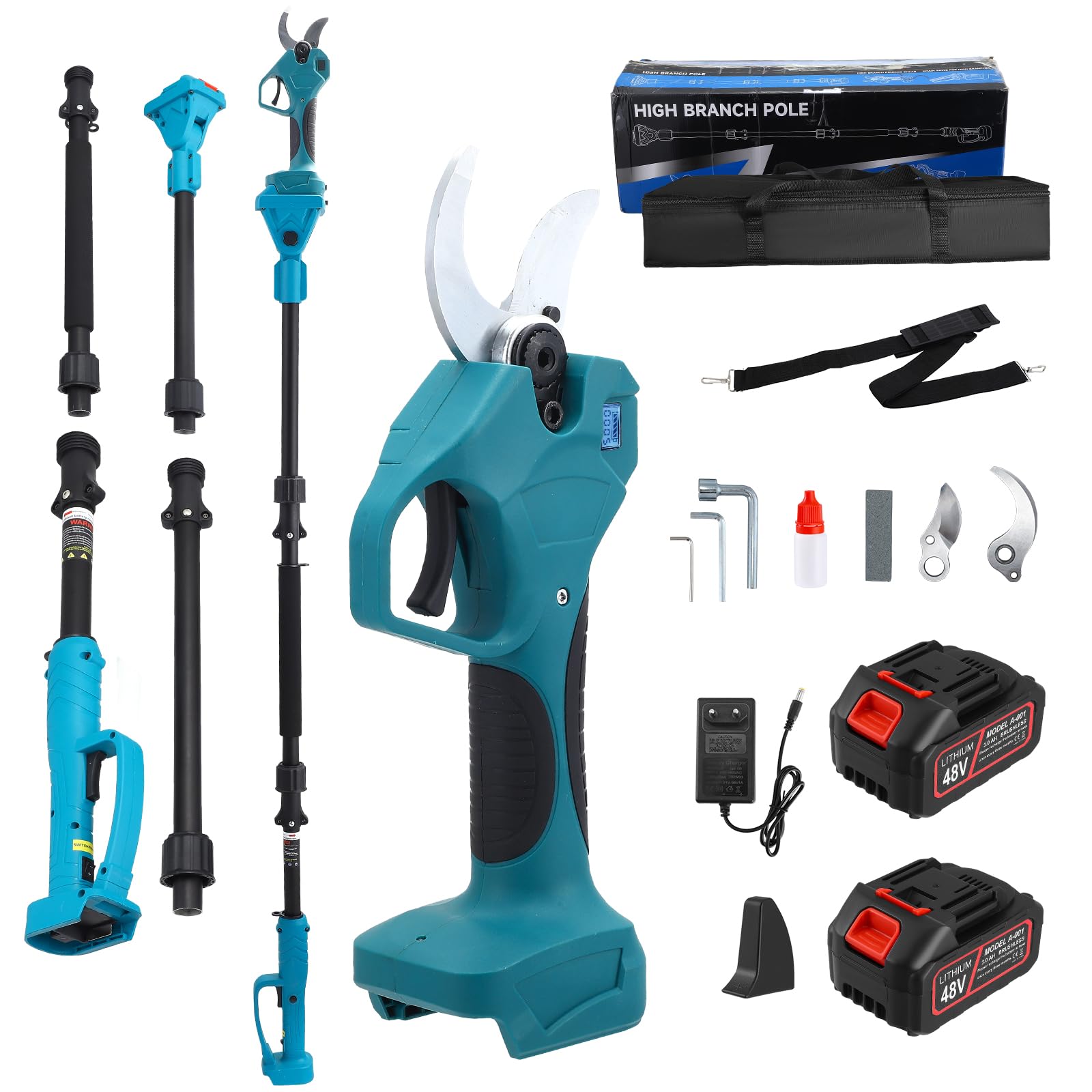 ALPEN Wildhorn 40 - Sécateur Électrique Professionnel 40mm, Lame Titane HSS FELCO, 2 Batteries Li-Ion, Écran LCD, Chargeur 3 Voies, Kit Entretien Inclus