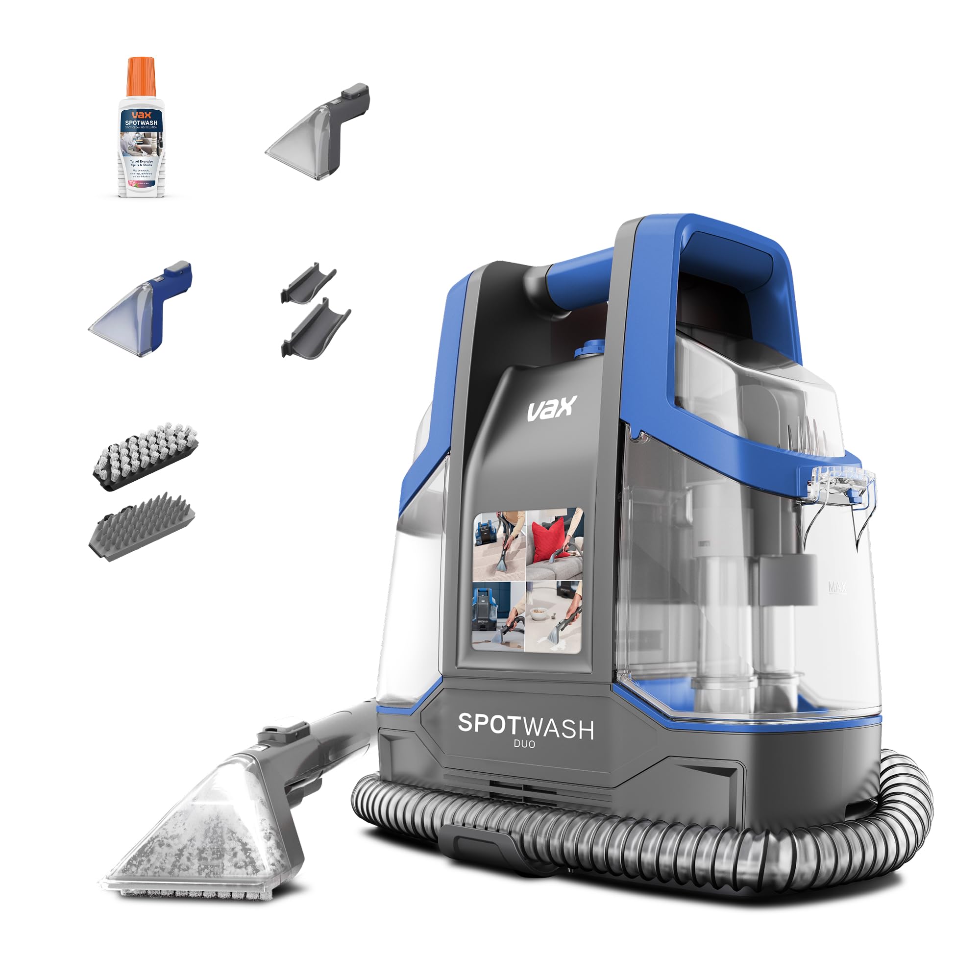 Vax SpotWash Duo smacchiatore per tappeti e tessuti con accessorio per animali domestici e strumenti per uso quotidiano. Lavapavimenti per pavimenti, divani, auto, scale. Pulitore domestico portatile