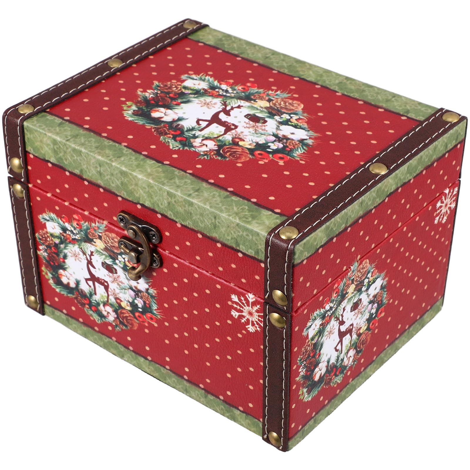 Toyvian 2 Stück Weihnachts Aufbewahrungsbox im Vintage Stil für | Dekorative Kasten mit Großer Kapazität, für Bonbons und Pfefferminz, Festliche Deko für Weihnachten