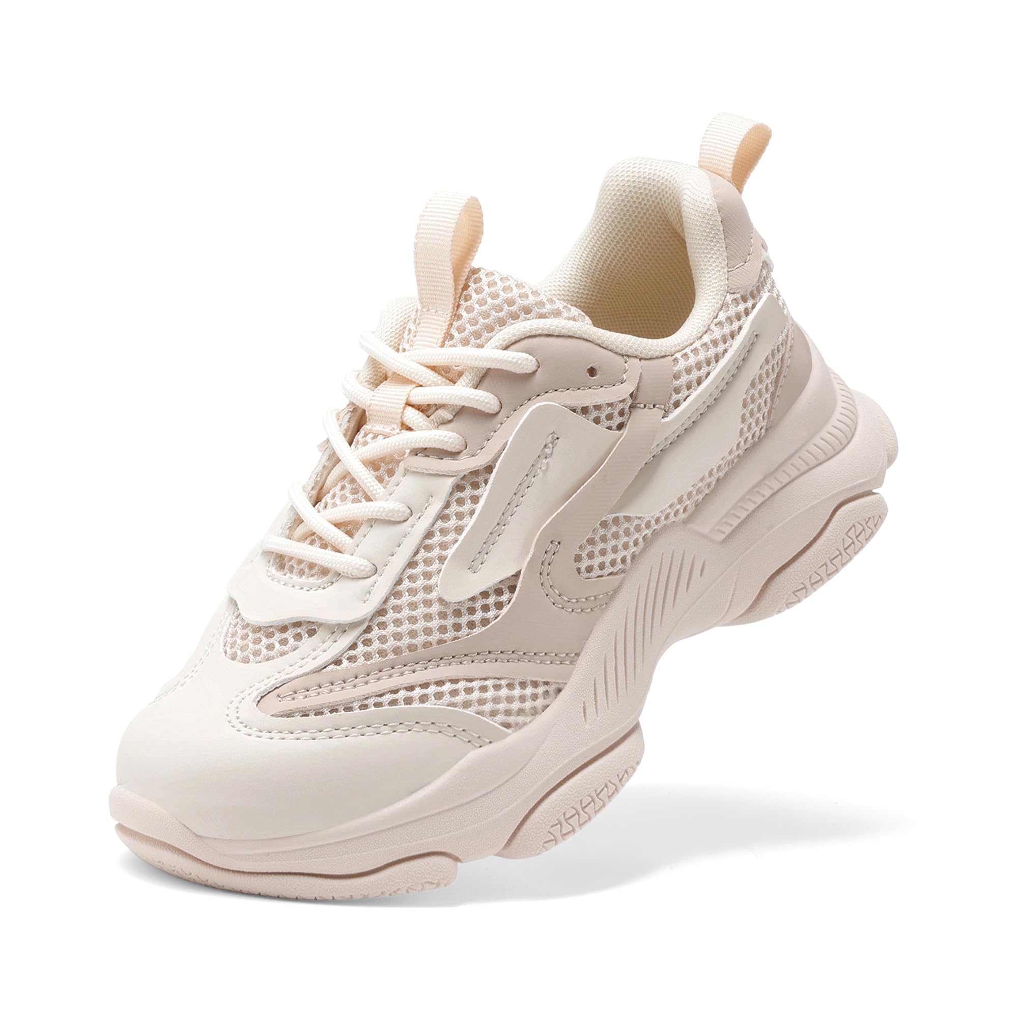 DREAM PAIRS Scarpe da ginnastica per bambini e ragazze, con suola in gelatina, con lacci, scarpe da passeggio leggere per ragazze