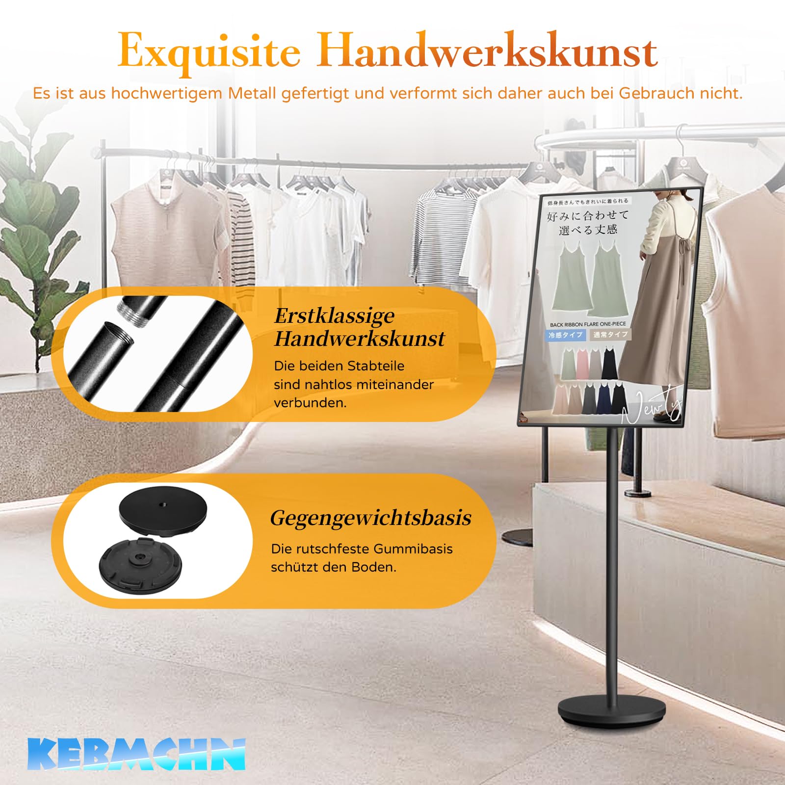 A2 Aufsteller| Plakatständer | Informationsständer |Schwerlast Präsentationsständer Menü Ständer Kundenstopper Werbeständer Schildhalter Flipchart Ständer(Schwarz）