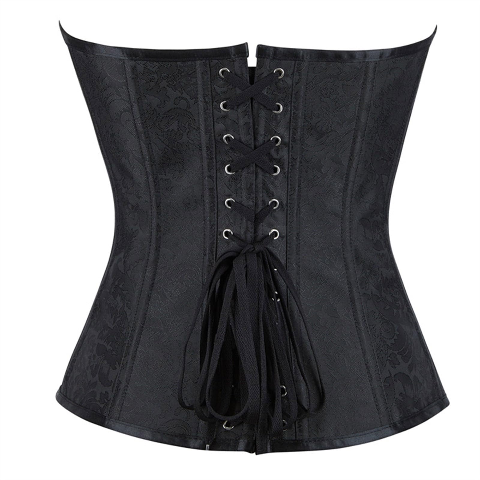 PURPLELILY Corsé floral victoriano moldeador de cintura ajustable estructura deshuesada lencería detalle cadena tela poliéster místico gótico moda desgaste