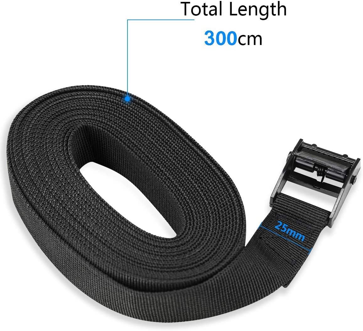 WedDecor Verstelbare riemen met sjornokgesp voor intensieve spanning met snelsluitratel voor motorfiets, lading, vrachtwagen, aanhangers en bagage, 5 m x 25 mm, wit