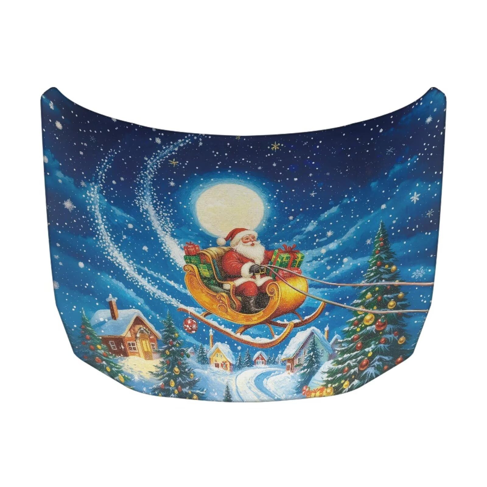 Christmas Santa Claus Car Windshield Sunshade Cover, Waterproof Breathable Half Car Cover Blocks UV Rays for All Season - Fit Most Cars, SUV