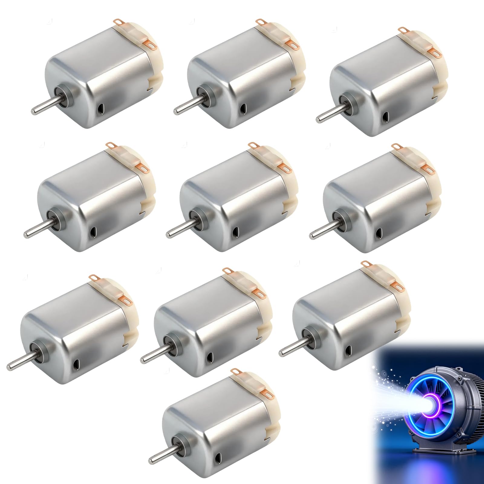 Lot de 10 mini moteurs DC 1,5 V-6 V Micro130 19500 tr/min pour jouets robot DIY
