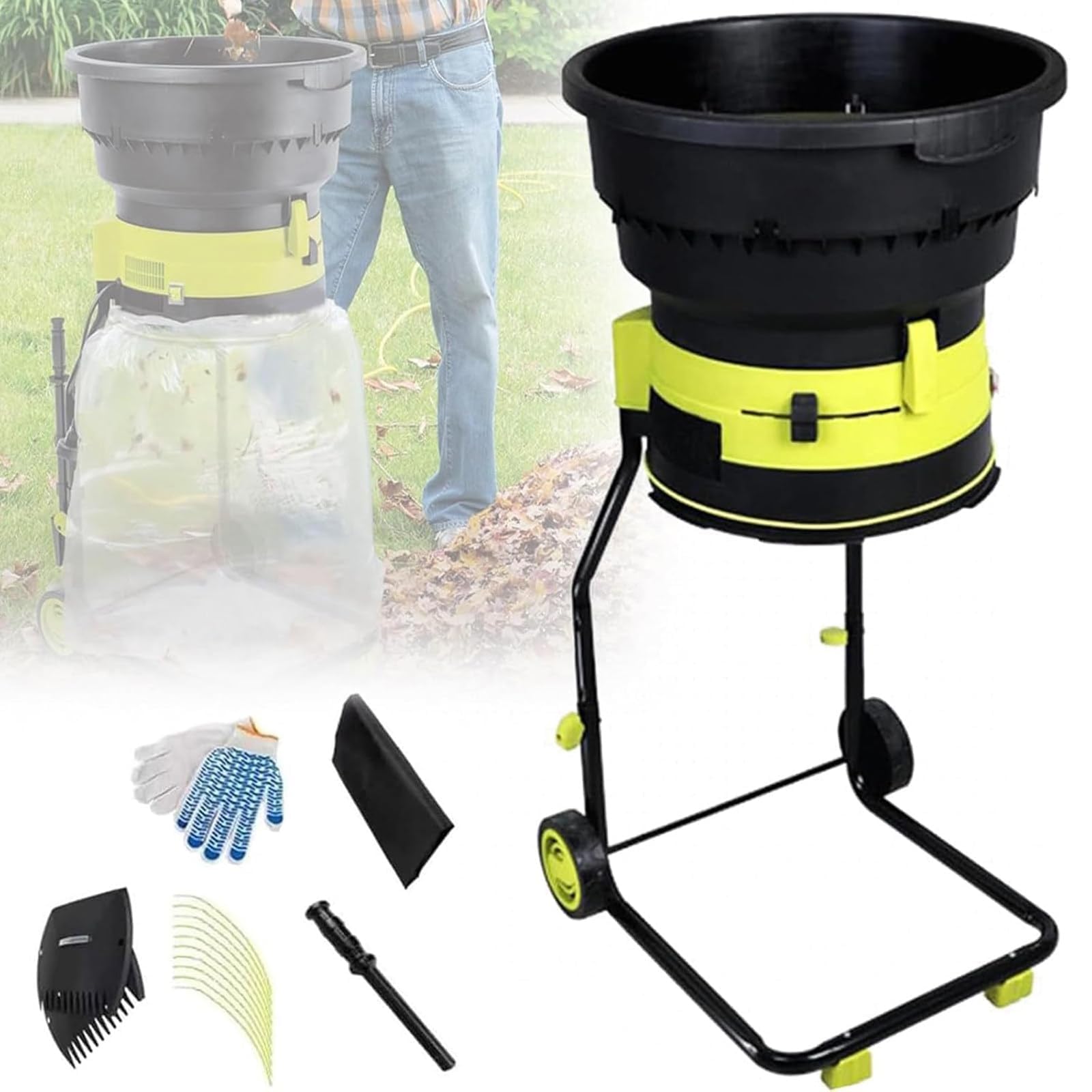 Trituradora eléctrica de jardín con velocidad ajustable para una gestión eficiente de residuos de patio en el hogar y en la granja
