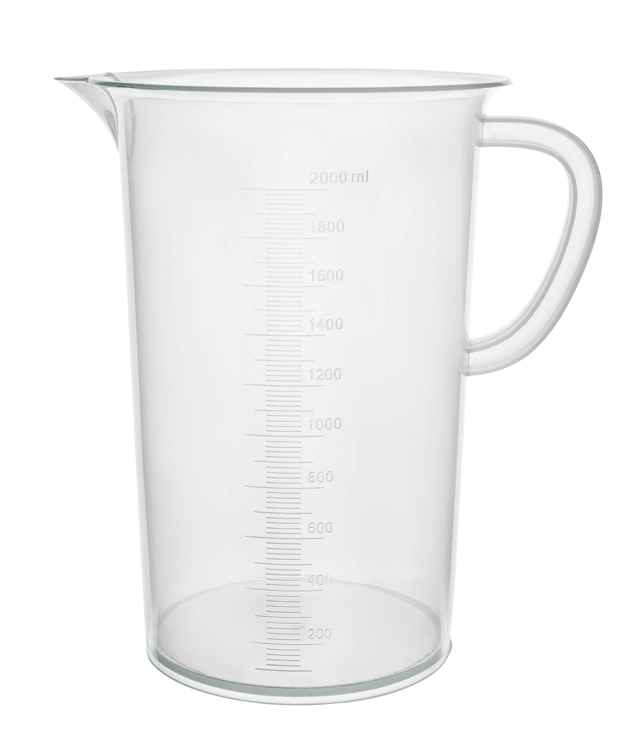 EISCO Plastic Pitcher 2000mL 2L - Molded Graduations - Chemical Resistant & Autoclavable Polypropylene - Measuring Jug product thumbnail 3