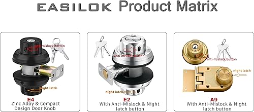 Miniatura 5 de Cerradura de cerrojo de giro para bloquear, sin llave, ya sea para mantener bloqueada o desbloqueada la cerradura de puerta delantera mediante el