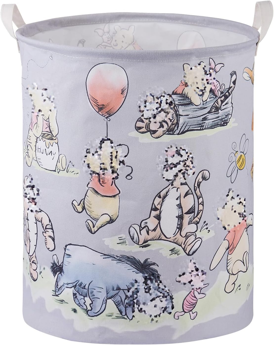 Bear Storage Basket, Nursery Large Hamper Canvas Laundry Basket Foldable With Waterproof Pe Coating,For Kids Boys And Girls, Bathroom, Bedroom, Clothes,Toy Bin