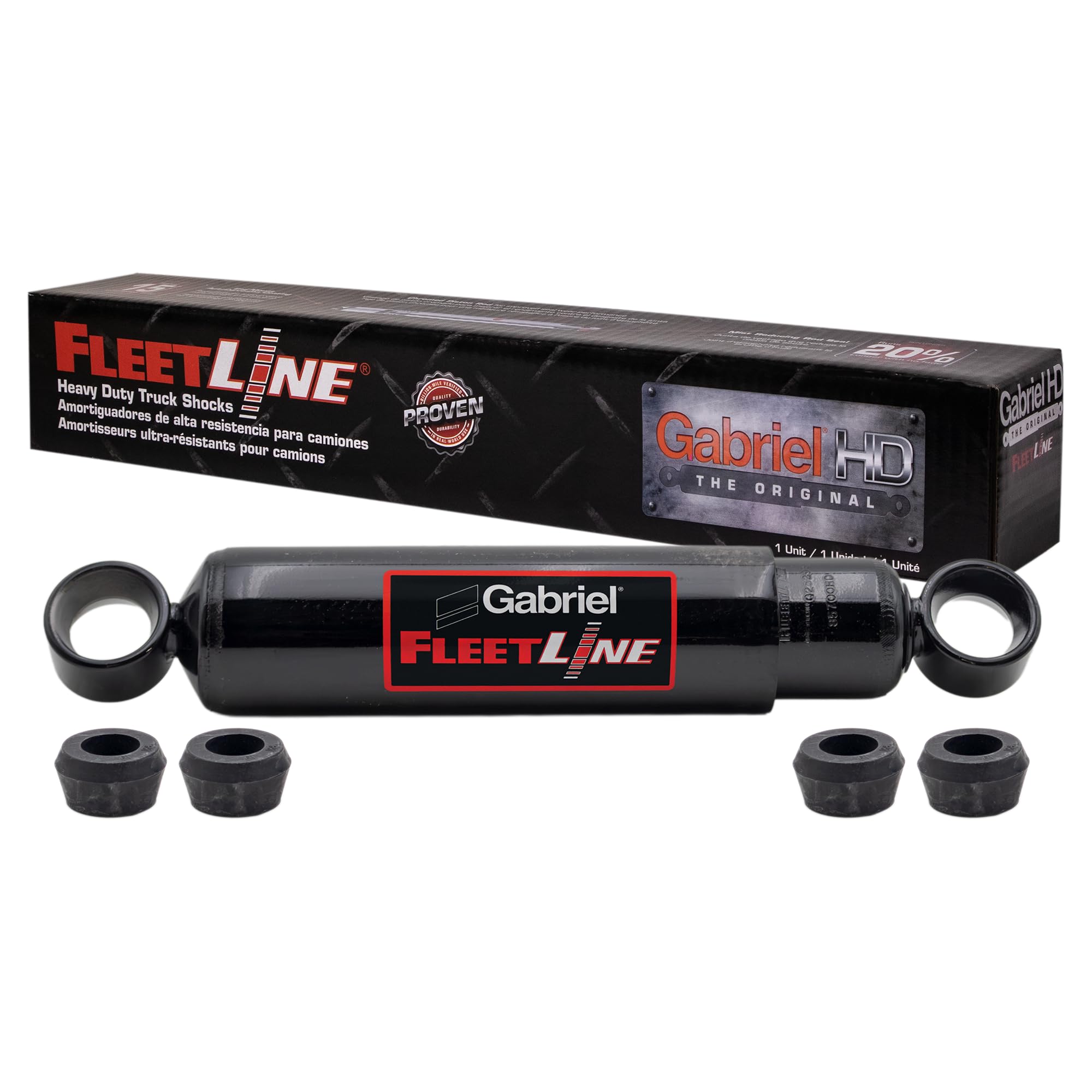 Gabriel 85700 FleetLine HD Truck Front/Rear Shocks Fits GMC Coaches; Greyhound Bus; Motor Coach; Nova Bus Corporation; Sicard RV; OEM# 22012114, 3178507, 507-19, 12B51G, 680323