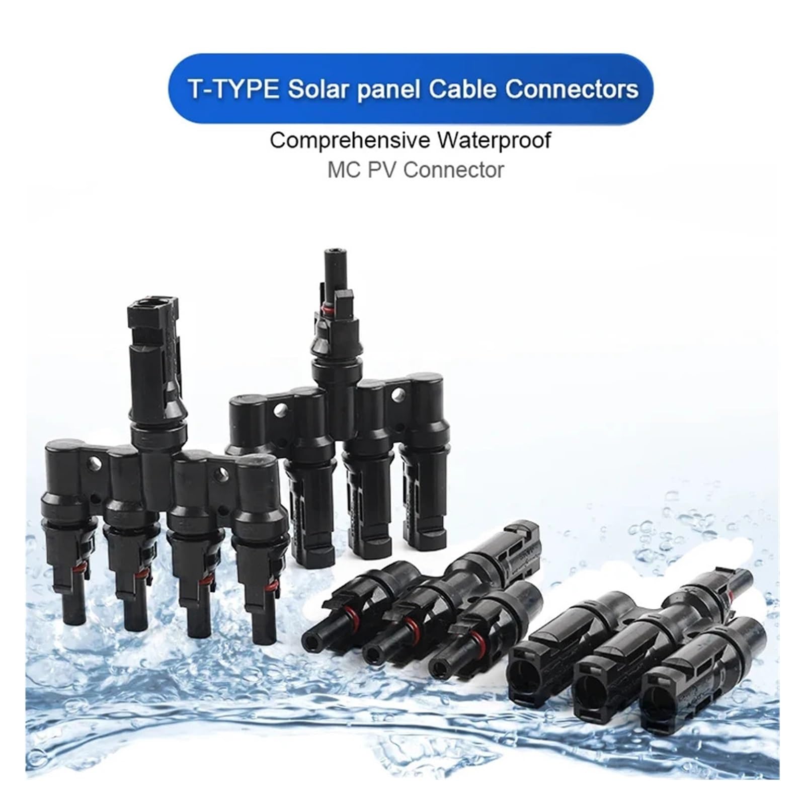 1 zu 2/3/4/5/6T Solar MC Anschlüsse for Photovoltaik Energie PV Panel Parallel Splitter Koppler Combiner IP67 1000V 1 Paar(4T-1pair)