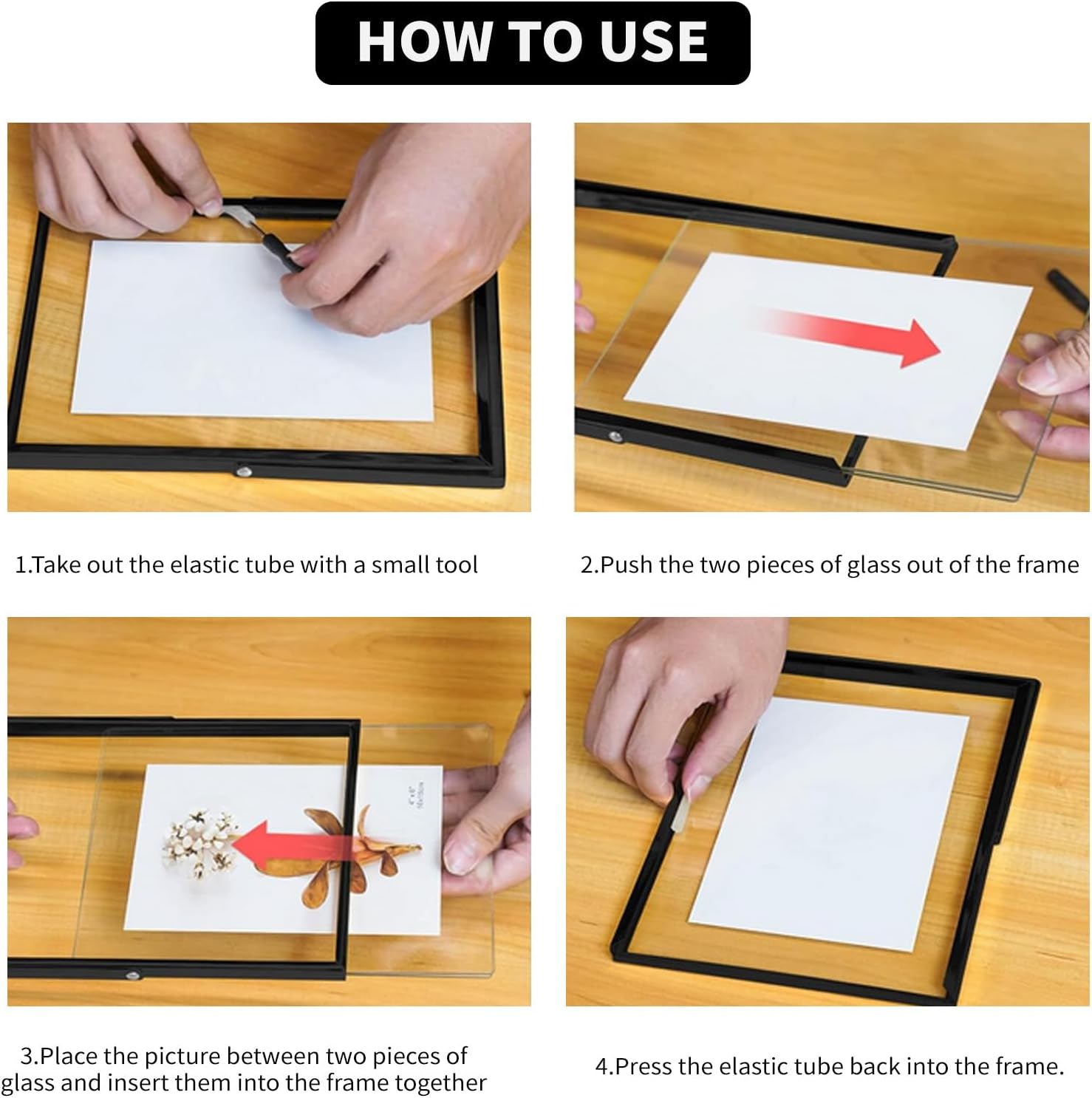 IZIDDO 5x7 Black Floating Frame Set of 2, Metal Glass Picture Frames,For Picture 4x6,3.5x5, 2x3 Wall Mount or Tabletop Shelf Photo Frames,Gift For Festival, Wedding, Home or Office Decor(black) - Image 7