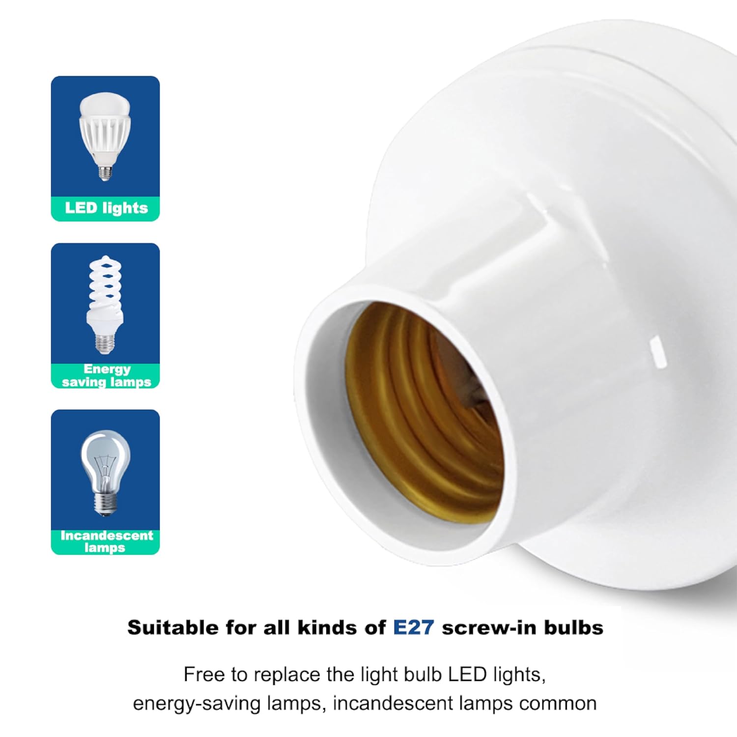 Light Socket Adapter, Zigbee Protocol Remote Control，E26/E27 Bulb Adapter, APP Remote Control, Smart Lamp Socket Power Adapter