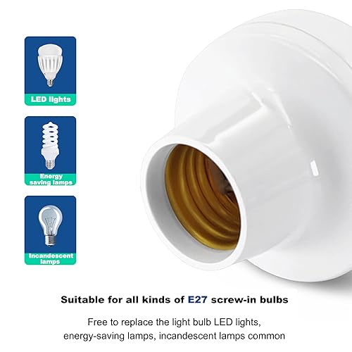 Miniatura 4 de Paquete de 2 adaptadores de enchufe de luz, control remoto de protocolo Zigbee, adaptador de bombilla E26E27, control remoto por aplicación,