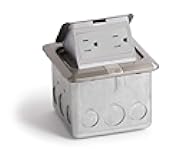 Lew Electric PUFP-SQ Square Floor Pop Up Outlet Box | Tamper Resistant with Two 15A Receptacles Made by an American Based Company - (Stainless Steel)