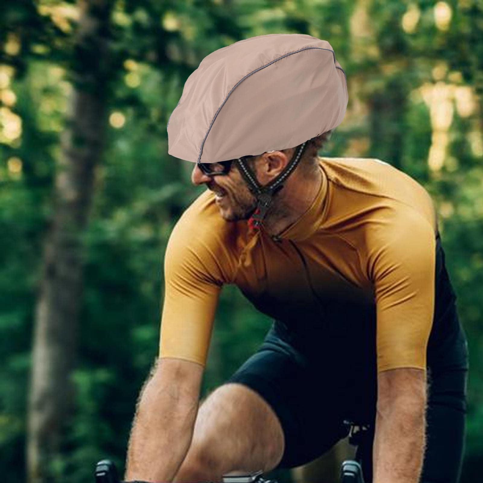 Copricasco Impermeabile Per Bici - Parapioggia Riflettente, Adatto Per Tutti I Caschi, Leggero E Pratico - Foto 11