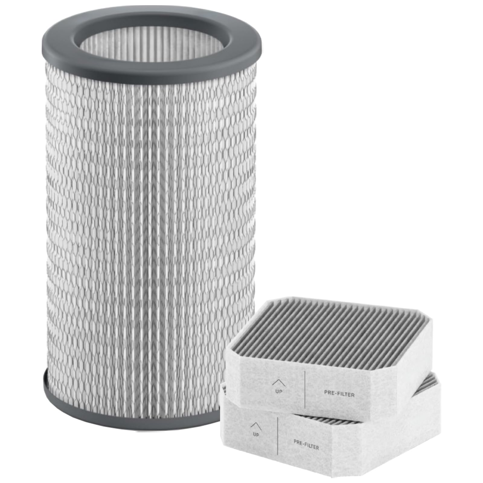 View 1 of [MISSING PARTS] [DAMAGED] 3 Pack Replacement Filters Set for Molekule Air Purifier, Include 1 Pack PECO-Filter and 2 Pack Pre-Filter, High-efficiency Multilayer - Containing Activated Carbon