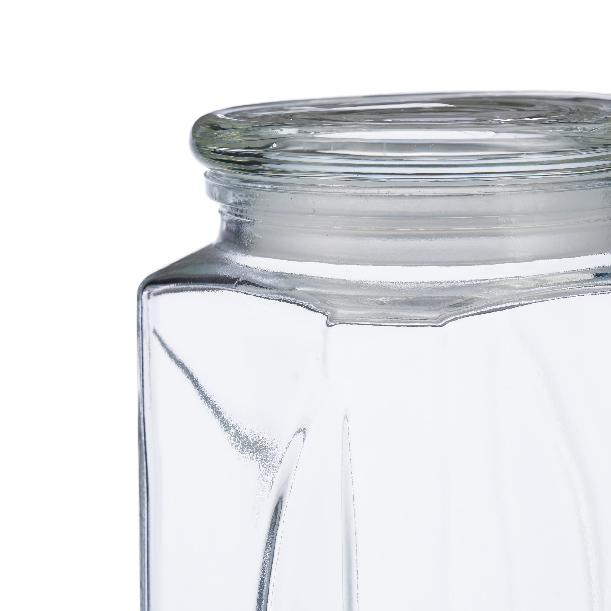 Relaxdays Bocal En Verre, Avec Couvercle, Lot Pratique De 3, 1200 ML, Rectangulaire, Hermétique, Transparent Et Argenté