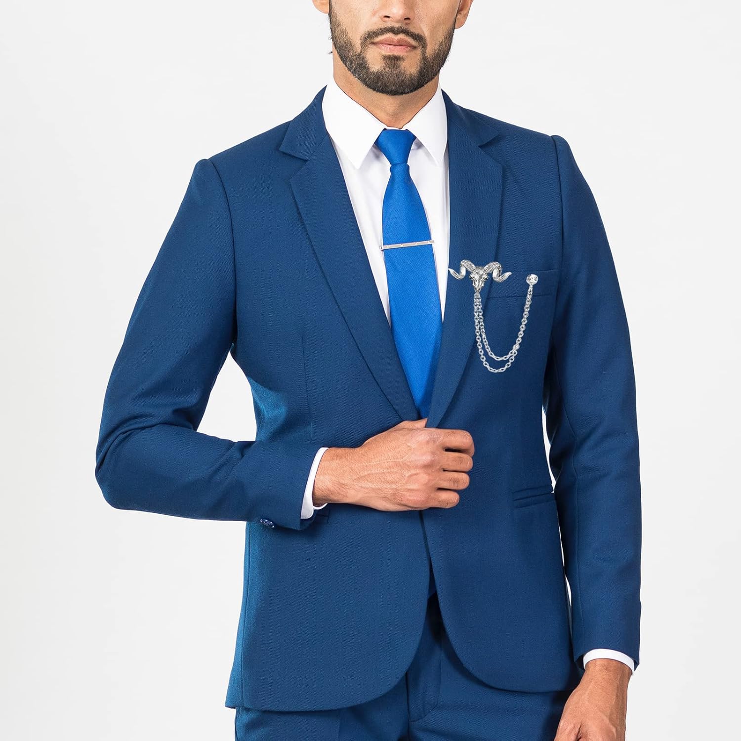 Vintage Animal Tassel Chain Lapel Pin for Men Women - Punk, Buck, Suit, Tie - Deer, Ram, Owl Rhinestone Collar Chain Pin for Boyfriend Gifts - Image 2