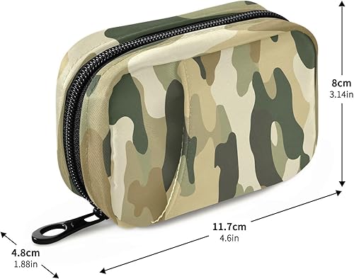 Vista 3 de Organizador diario de camuflaje para medicina vitamínica, organizador de píldoras de viaje, contenedor de medicina diaria, bolsa de pastillero