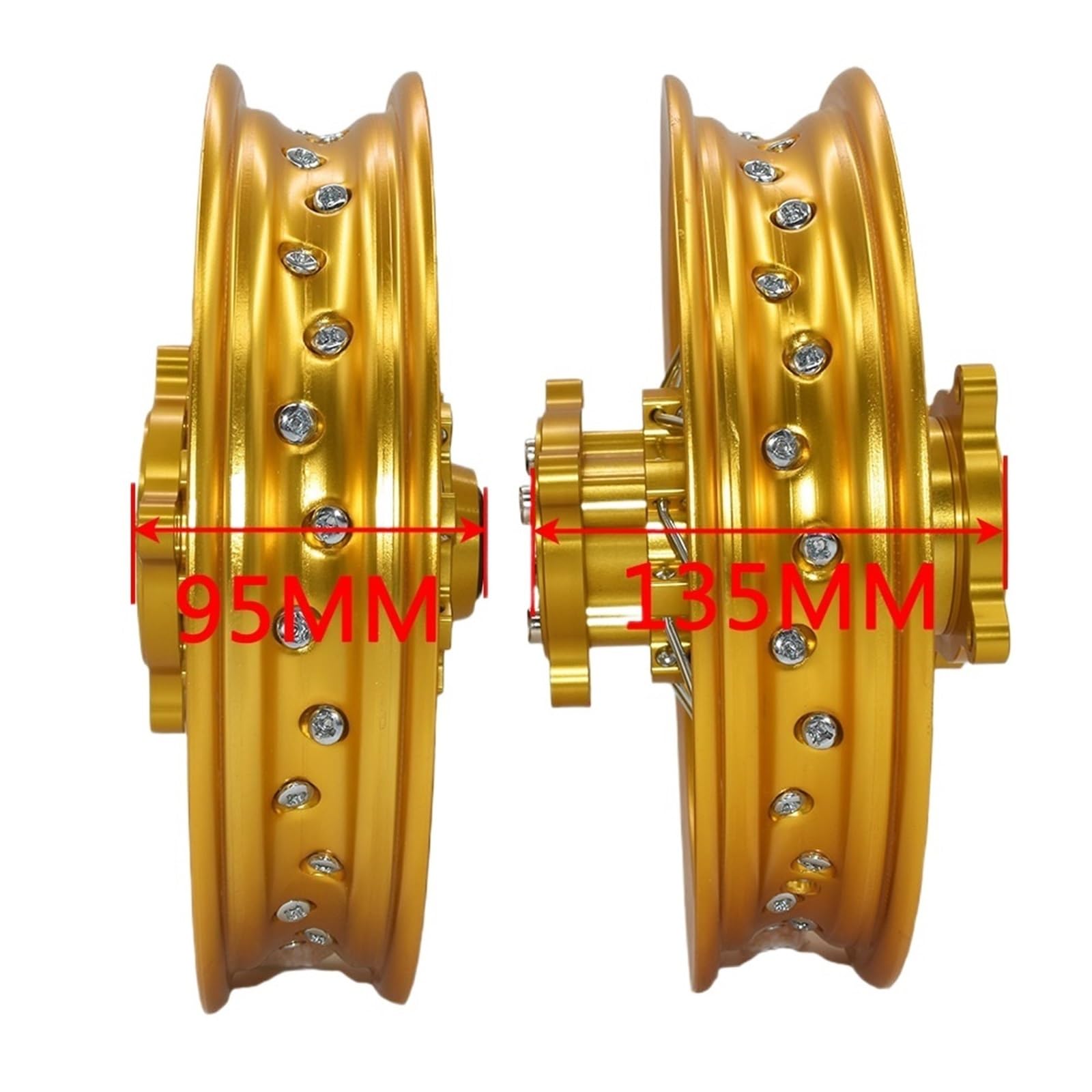 CNC Cerchio anteriore e posteriore da 10 pollici 1.60-10 "Per piccole moto da cross fuoristrada Dirt Pit Bike Cerchioni per moto