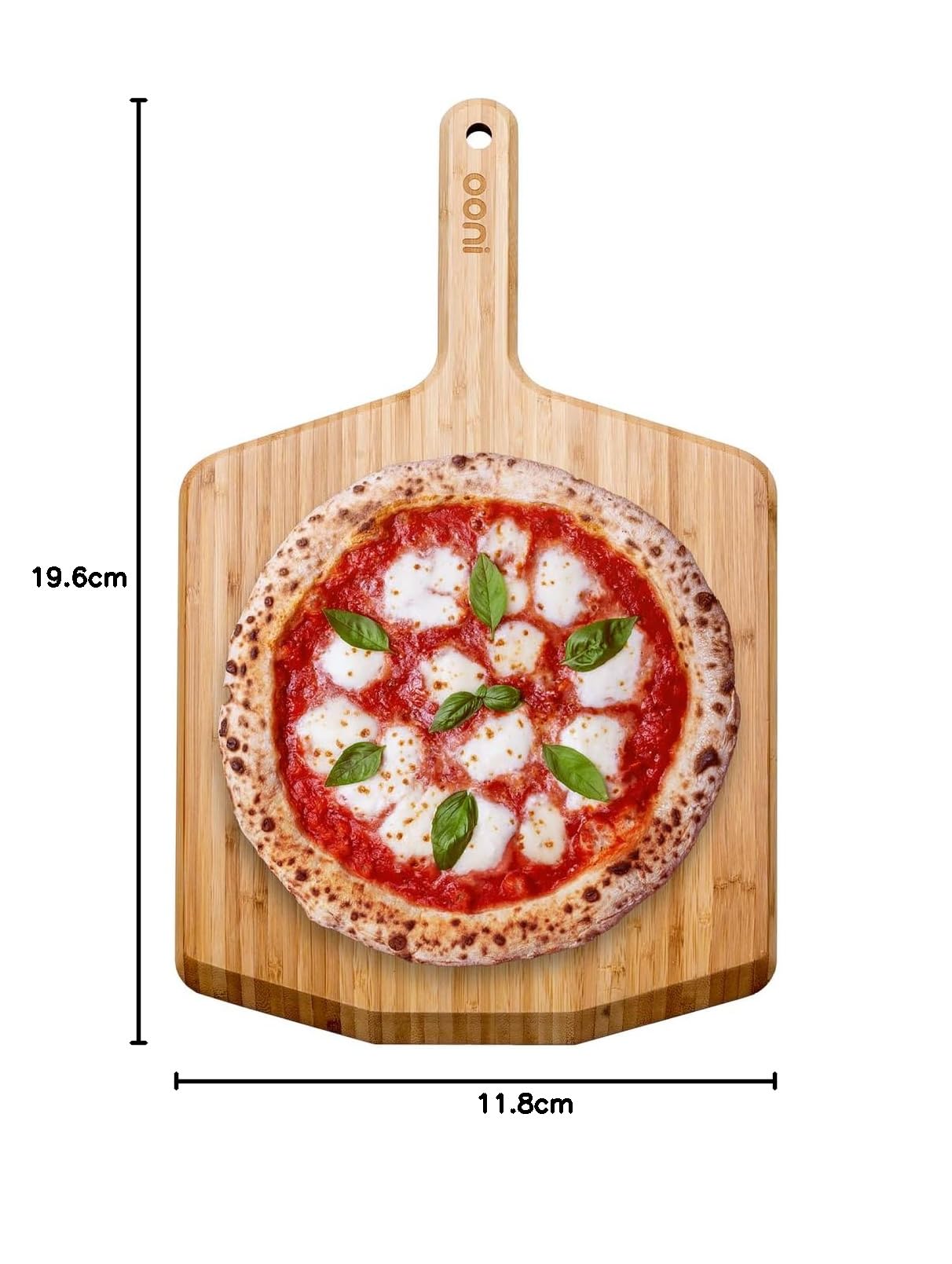Ooni pala de bambú para pizza – Pala para pizza – Pala para los hornos de pizza – Pala para girar, cortar y servir las pizzas