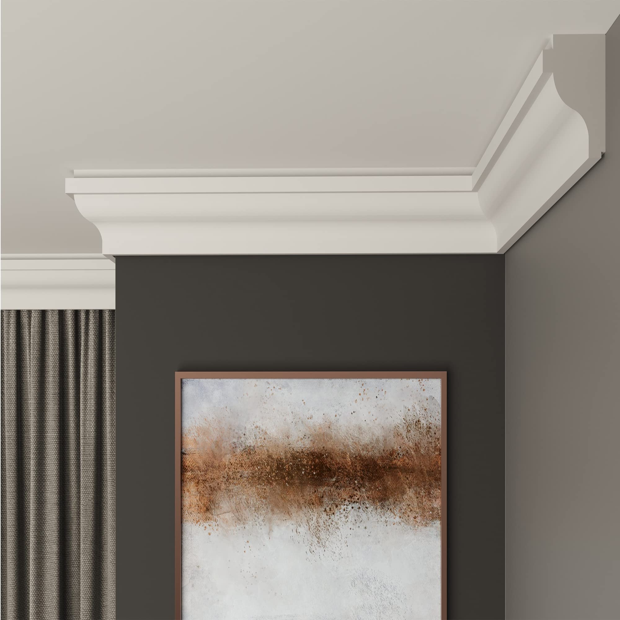 FAST DECOR Decorative Coving for Ceilings, Premium Extruded Polystyrene Cornice Coving, Lightweight Ceiling Moulding Trim, Flexible and Durable Ceiling Cornice Trim (CS05, 20M (10 Length))