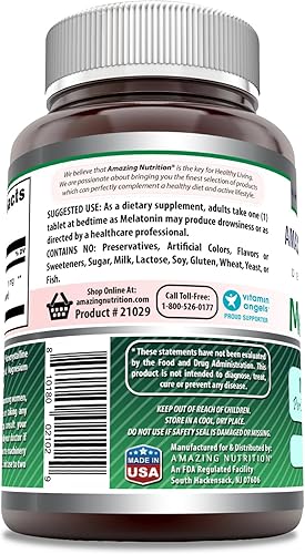 Miniatura 3 de Amazing Formulas - Suplemento de melatonina de 1 mg por porción, comprimidos, sin OMG, sin gluten, fabricado en Estados Unidos (240 unidades)