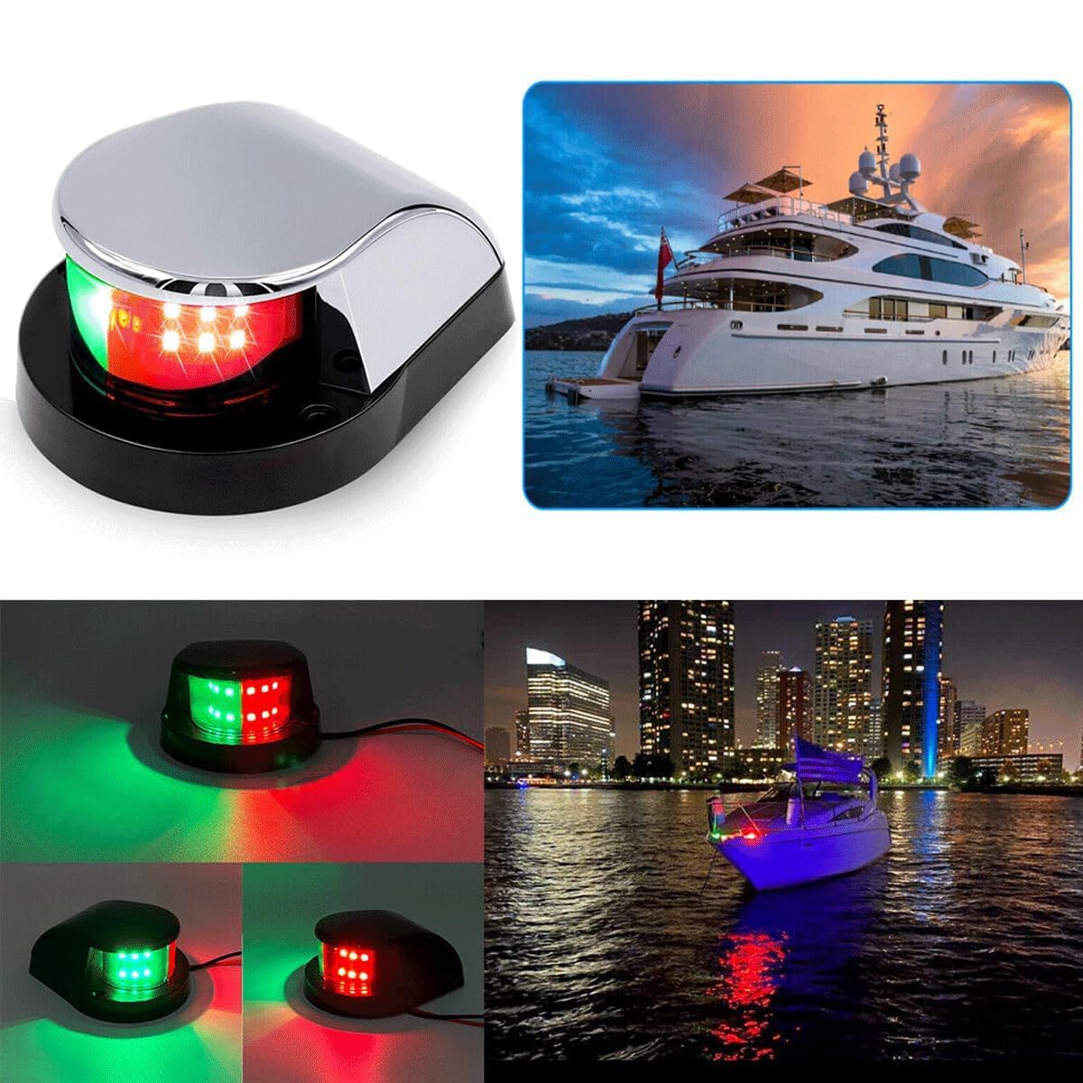 Port Light Color Stainless Steel Red Port Side Navigation Light Marine Osculati 316 ...
