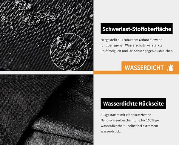 Dokon Ampelschirm Schutzhülle Wasserdicht Hülle für Ampelschirme bis 400cm Ø, Winterfest UV-Beständig Sonnenschirm Abdeckung mit Stab, Abdeckhauben für Gartenschirm, Marktschirm (240x57/57cm) - 3