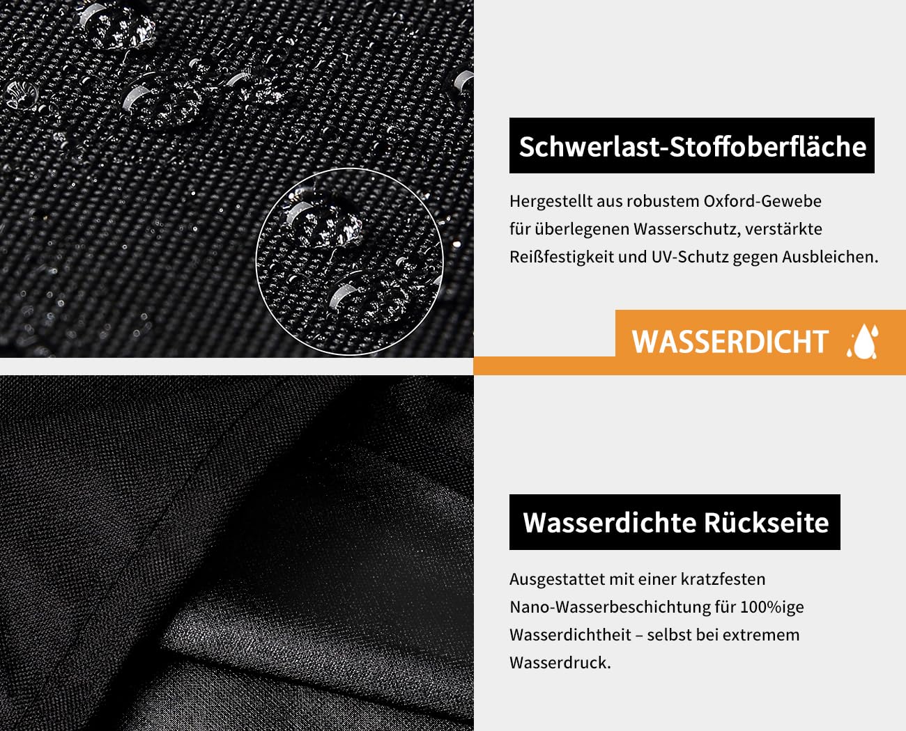 Dokon Ampelschirm Schutzhülle Wasserdicht Hülle für Ampelschirme bis 400cm Ø, Winterfest UV-Beständig Sonnenschirm Abdeckung mit Stab, Abdeckhauben für Gartenschirm, Marktschirm (240x57/57cm) - 3