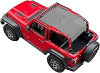 Vista 80 de Shadeidea - Parasol para Jeep Wrangler JL Unlimited (2018-2023) de 2 puertas y 4 puertas frontales, pantalla de malla negra para parasol JLU SAHARA