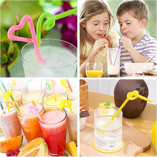 Miniatura 7 de HANSGO 360 popotes flexibles, de plástico, desechables, coloridos y flexibles, extra largos para fiesta de cumpleaños