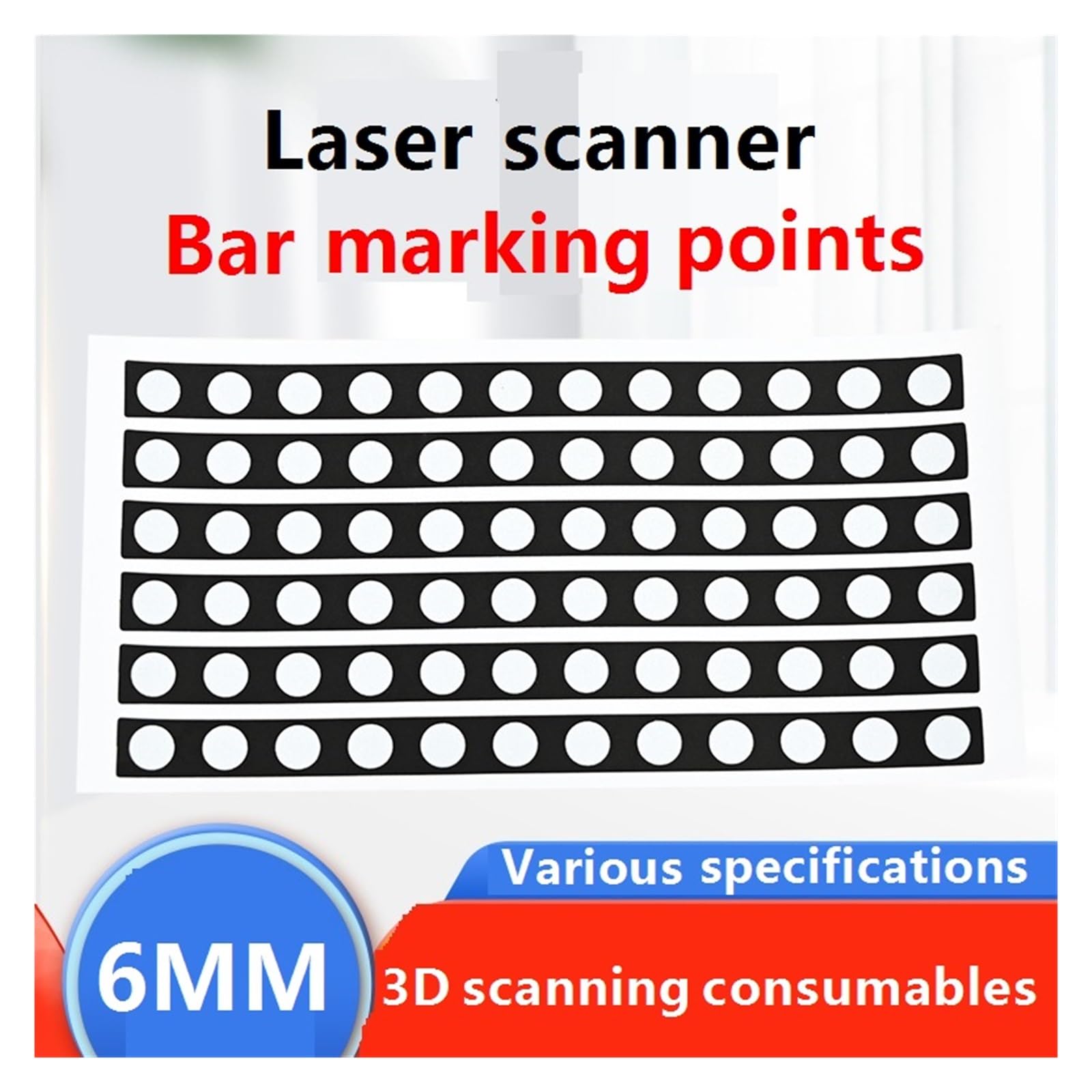 Verbrauchsmaterial For Laserscanner, Kreisförmiger Durchmesser 6 Mm, Hochreflektierende Streifenmarkierungspunkte – 20 Blatt Vielseitig Einsetzbar