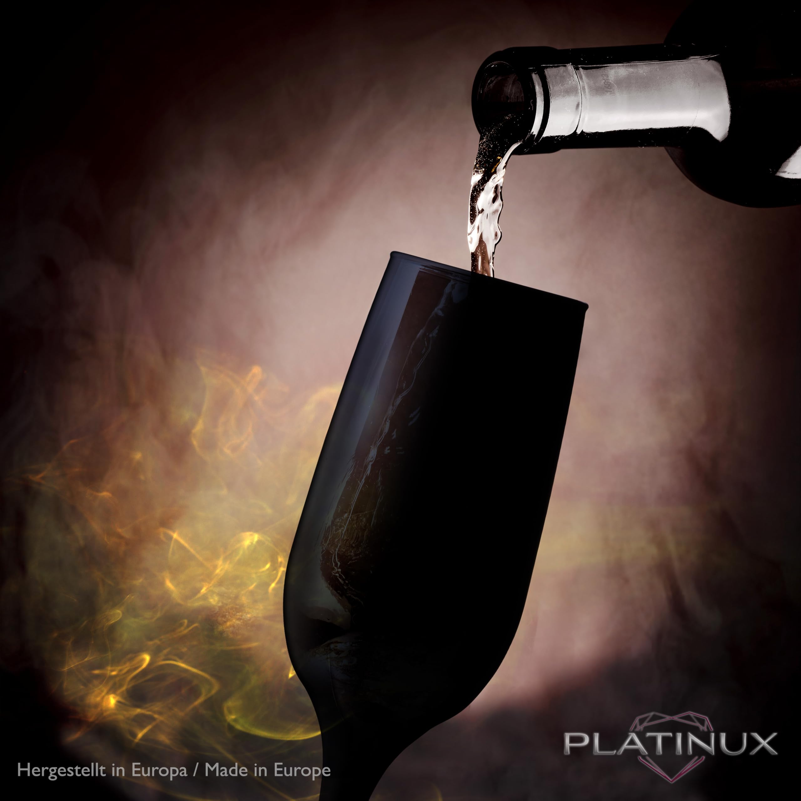 PLATINUX Juego de 6 copas de champán de 210 ml, color blanco y negro