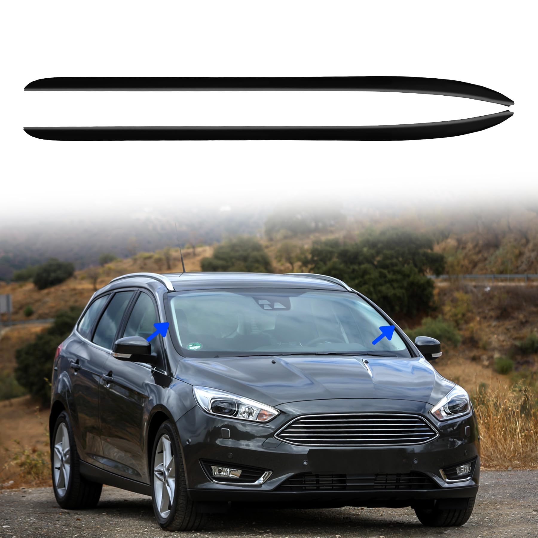 Moe-tech Windshield Pillar Molding Set – Left+Right For 2012-2018 Ford Focus