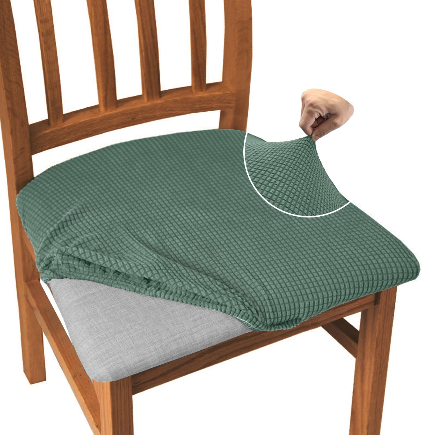 Granbest Jacquard Esszimmerstuhl Sitzbezüge, High Stretch Esszimmerstuhl Slipcovers Anti-Staub Sitzschutz für Esszimmer, Küche