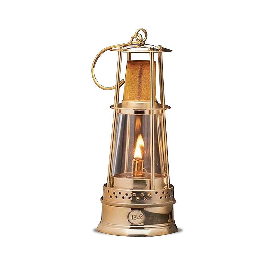 Amazon.com: Oil Lamp - 10” Tall Miners Lamp with Brass Body
