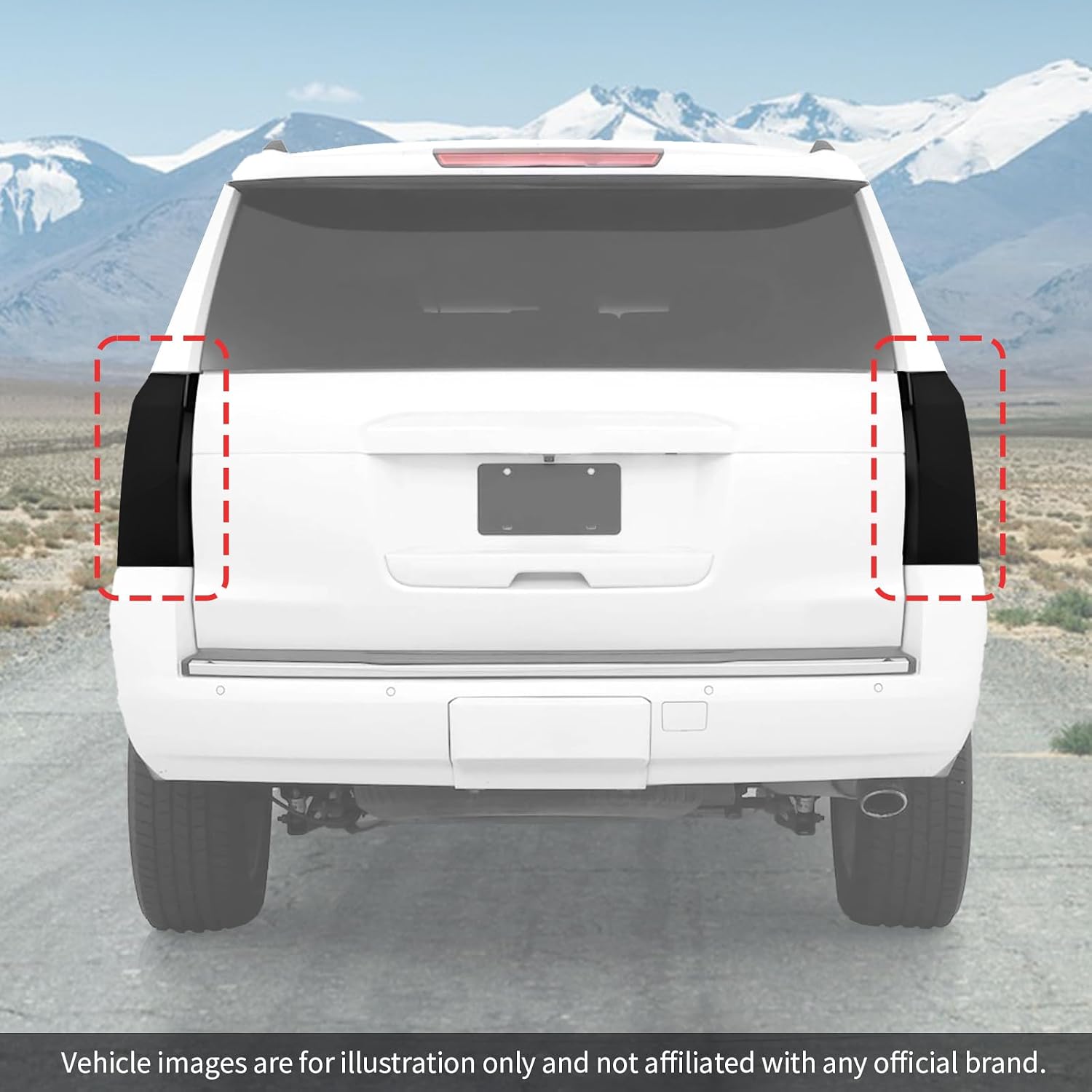 CheroCar Smoked Black Tail Light Lamp Cover Guard Trim Frame Bezels Decoration Accessories for Chevy Tahoe Suburban 2015-2019
