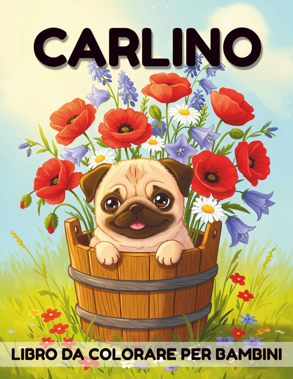 Libro Da Colorare Carlino Per Bambini: Disegni Facili e Divertenti di Carlino – Pagine da Colorare Cute e Semplici