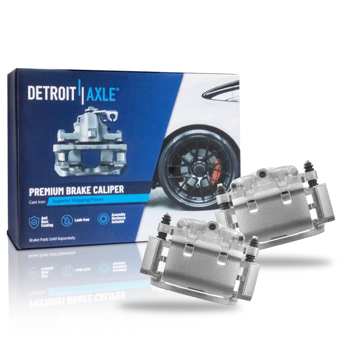 Detroit Axle - Rear Brake Calipers w/Brackets for Ford E-150 E-250