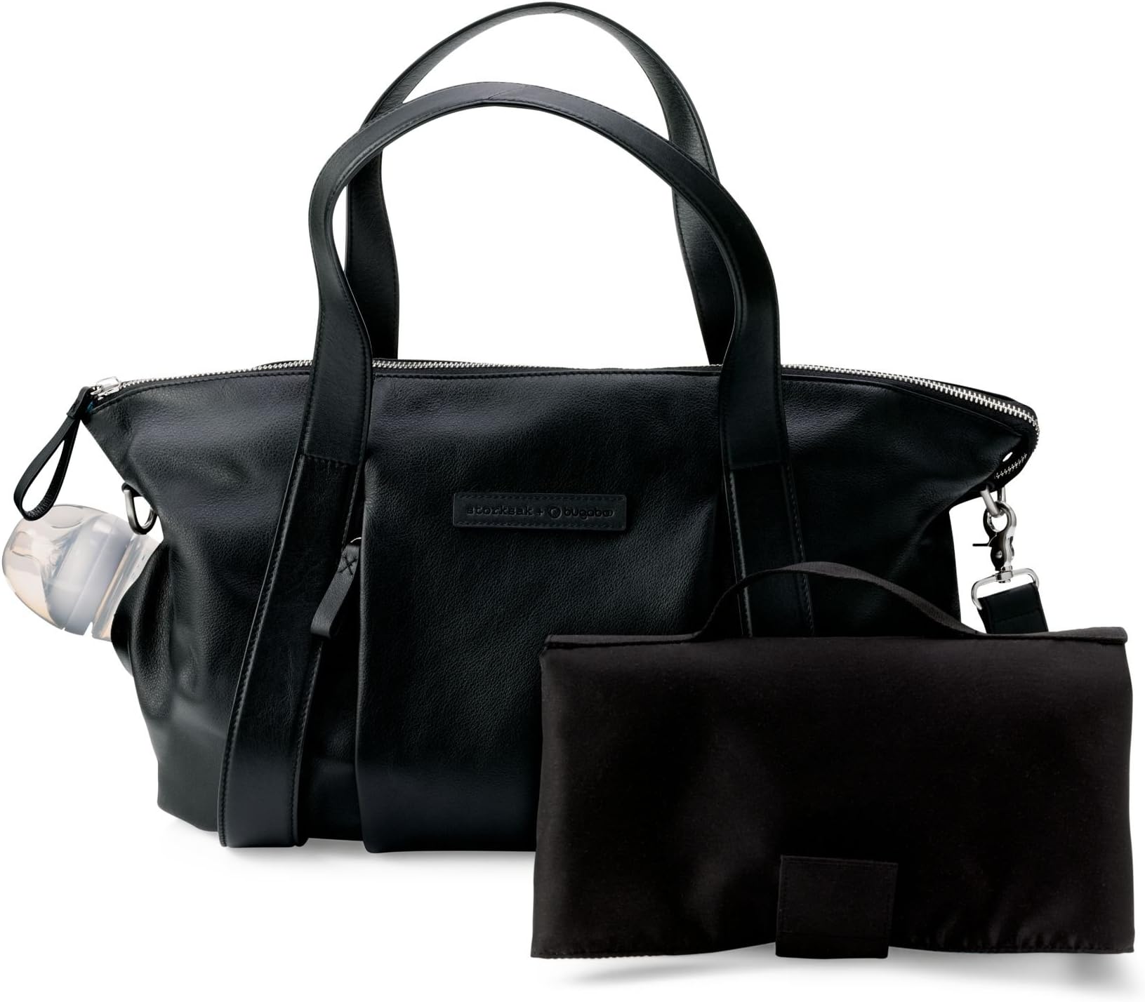 Bugaboo Storksak Leather Diaper Bag, Black