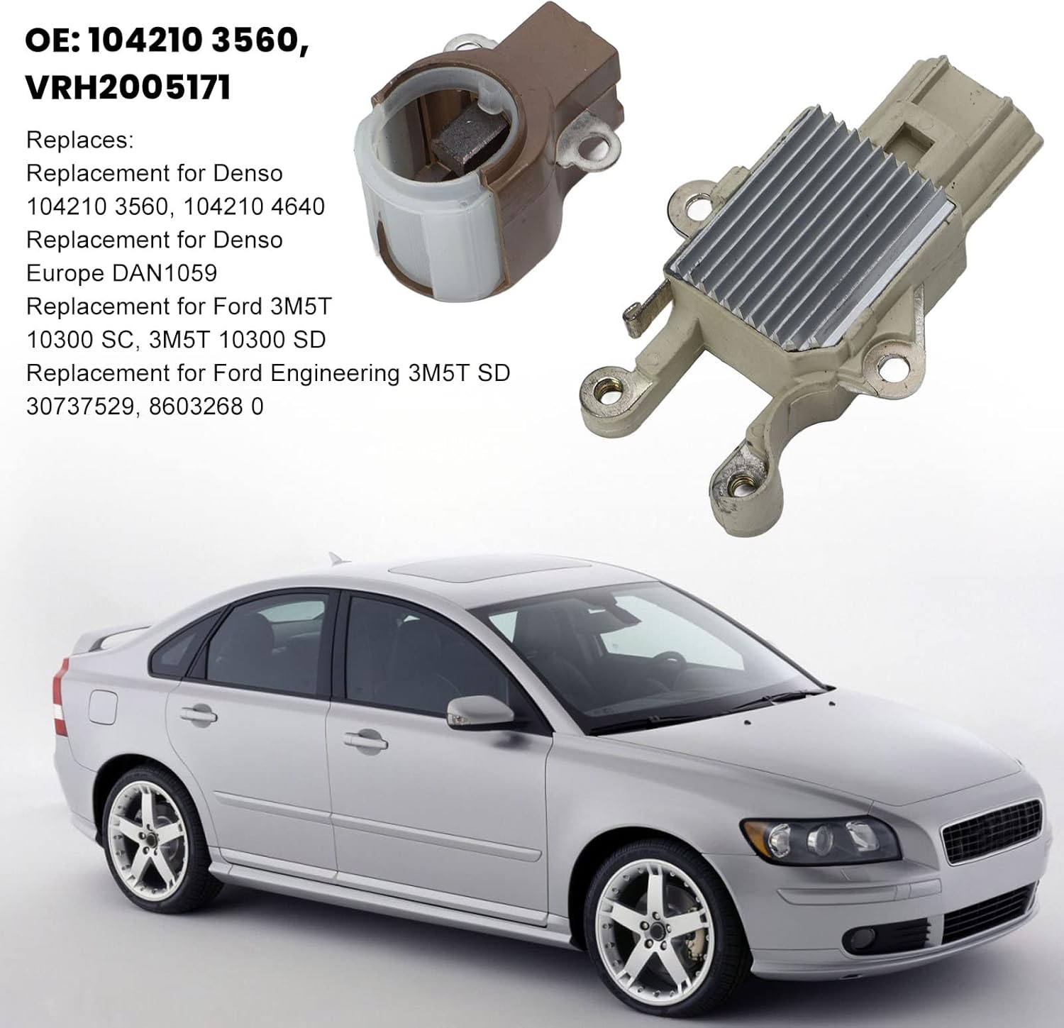 1 Pc Voltage Regulator Brush Holder, Alternator Brush Holder Kit, Alternator VRH2005171 for V50 2.4L 2.5L 2005 to 2006